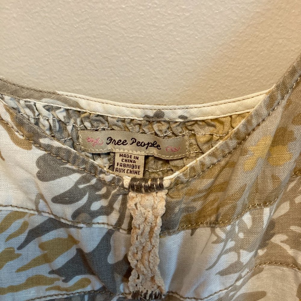 Sundress Free People Sz 10 Women's Linen Blend Sleeveless Floral Cottage - Picture 5 of 15